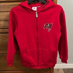 Buccaneers Kids Red Zip-Up Hoodie